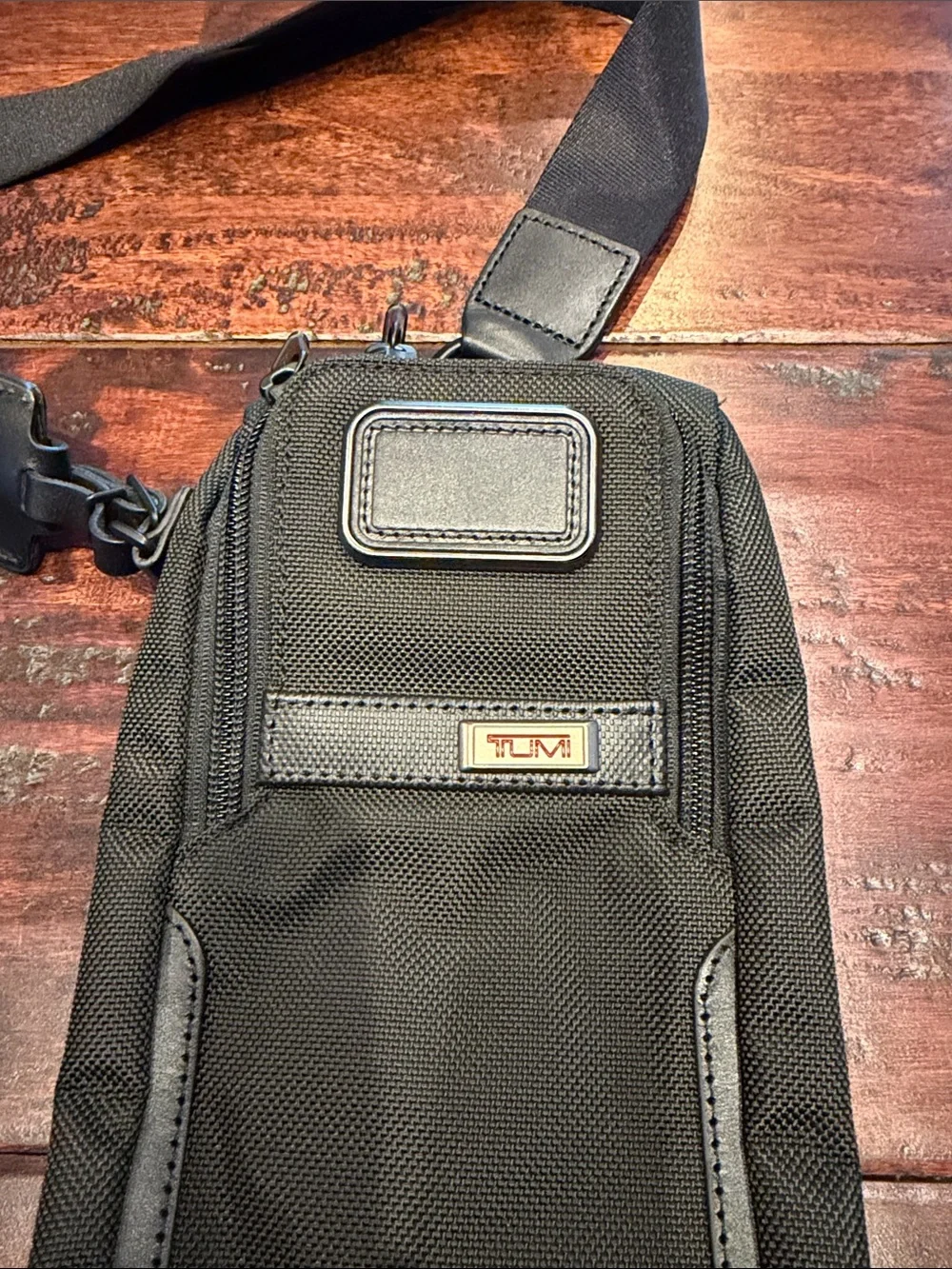 Tumi Men's Black Crossbody Sling Bag - Compact Everyday Carry